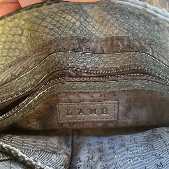 Vintage Gwen Stefani L.A.M.B. Black Leather Shoulder Bag Adjustable Y2K 2000s - Picture 5 of 6